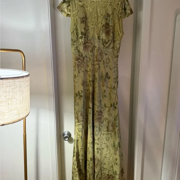 Anthropologie BHLDN Everly Satin Lace Maxi Dress - Picture 6 of 8